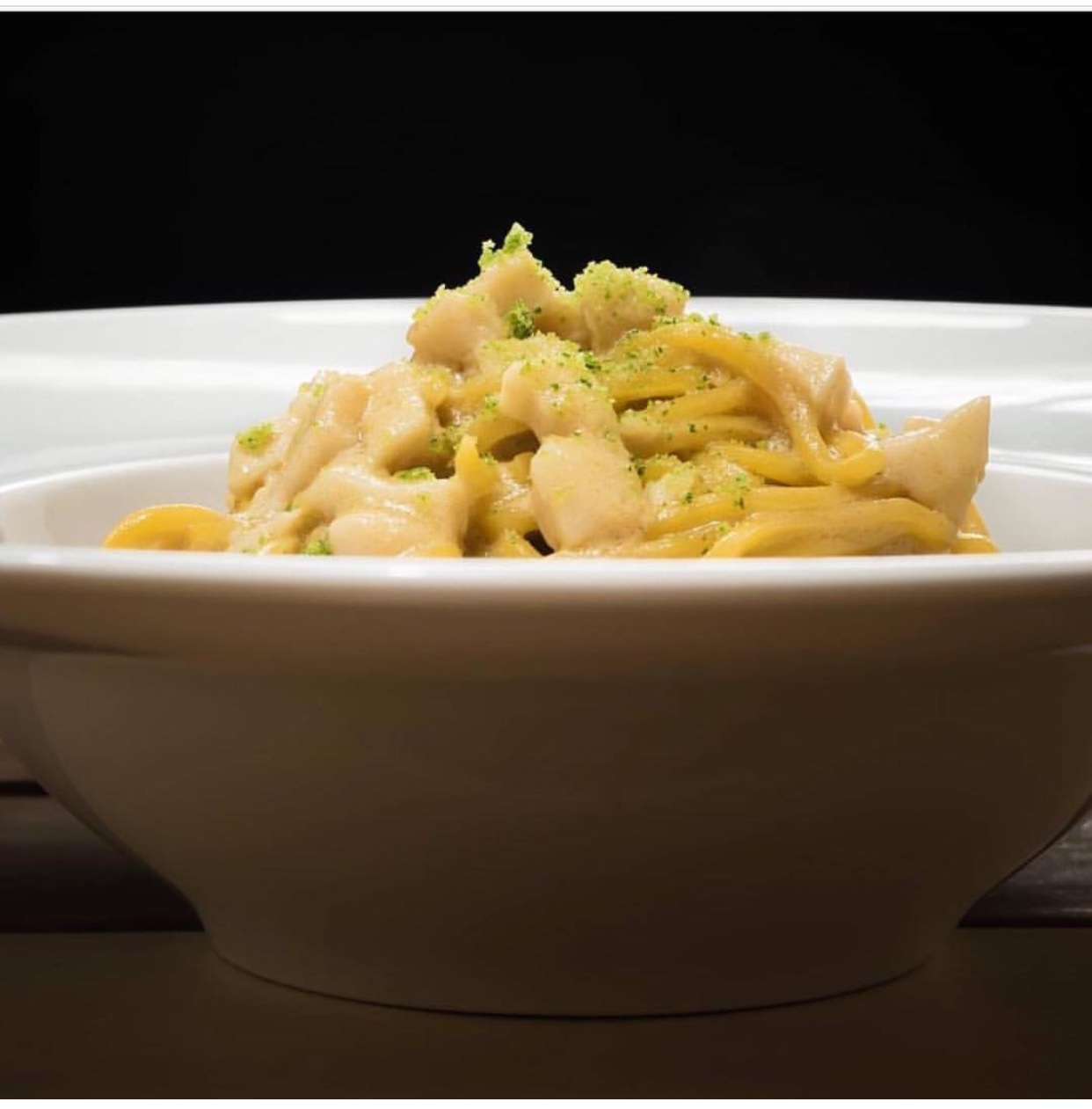 tagliolini con capesante senape e lime di Gabriele Cordaro