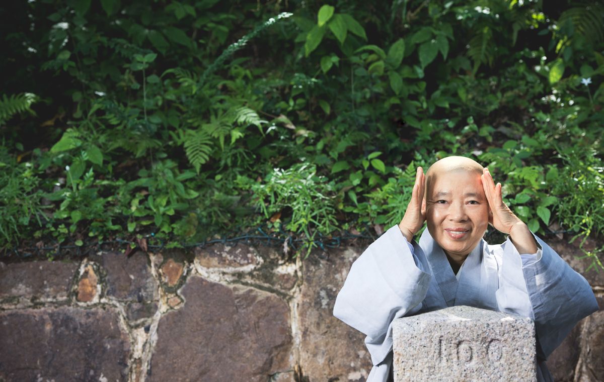 Jeong Kwan at Asia Society, where she shared her philosophy to an audience of 400 (Photo: Moses Ng/Hong Kong Tatler)