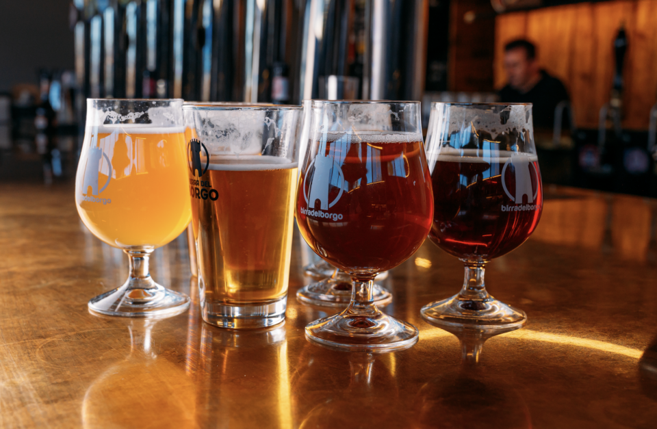 Quattro birre dell'azienda Birra del Borgo