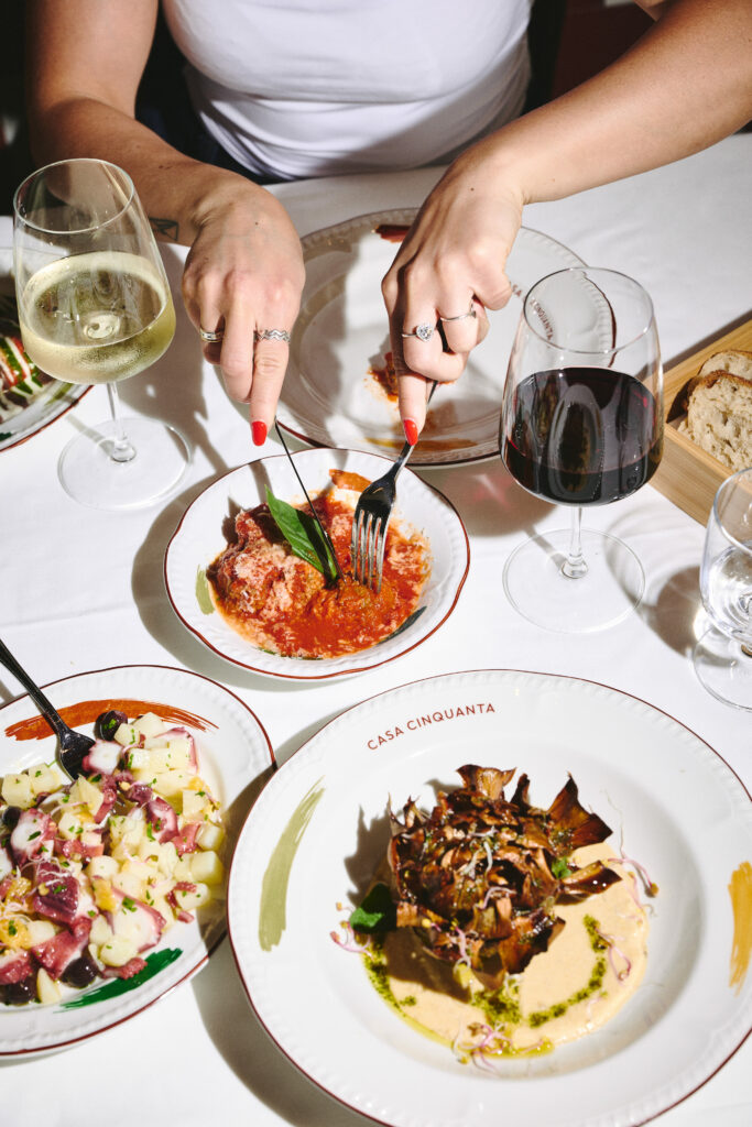 alcuni piatti del menu di casa 50 roma