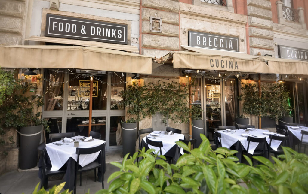 l'esterno di breccia trattoria moderna